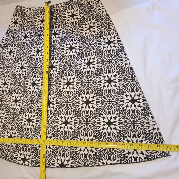 [EUC] VTG Hypnotized Brown & Cream Geometric Pattern Midi Skirt, Pull-on, Medium - Picture 9 of 11